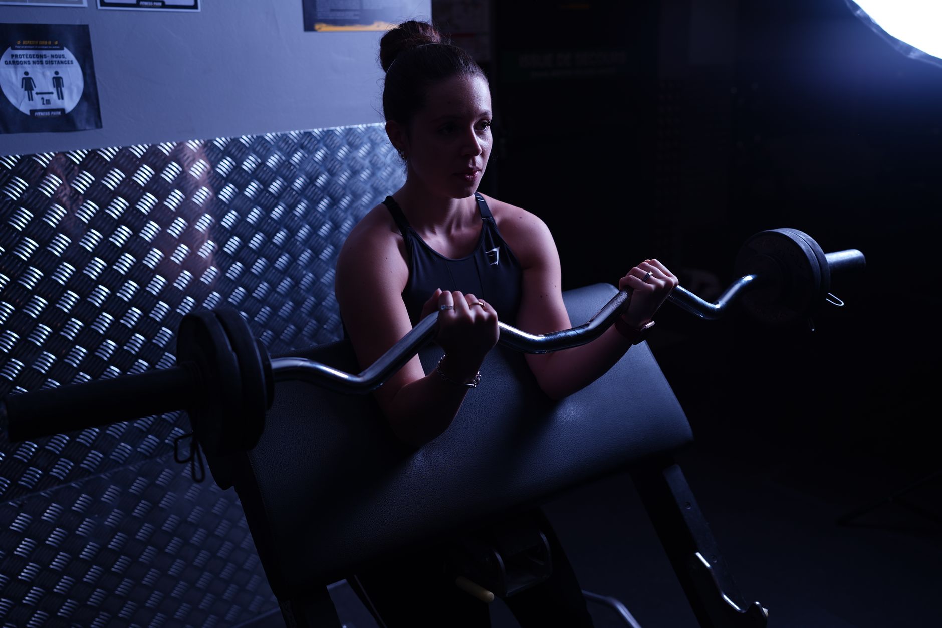 Woman doing strength training at the gym